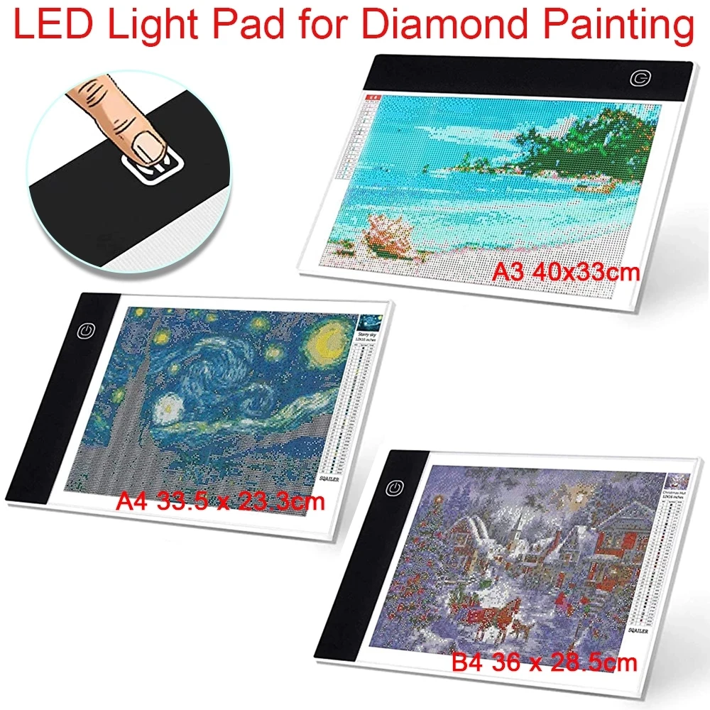 A3 A4 A5 LED Light Pad for Diamond Painting USB Light Box Dimmable Brightness Light Board, Diamond Painting Tools Accessories
A3 A4 A5 LED Light Pad for Diamond Painting USB Light Box Dimmable Brightness Light Board, Diamond Painting Tools Accessories