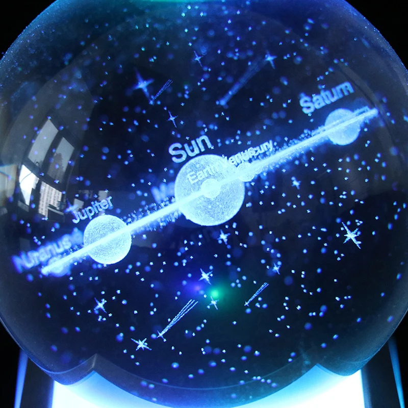 New 6/8cm K9 Crystal Solar System Planet Globe 3D Laser Engraved Sun System Ball with Touch Switch LED Light Base Astronomy Gift
New 6/8cm K9 Crystal Solar System Planet Globe 3D Laser Engraved Sun System Ball with Touch Switch LED Light Base Astronomy Gift