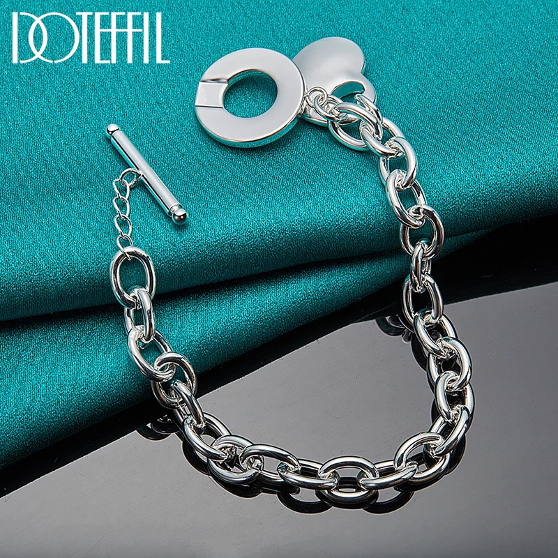 Серебряная цепочка DOTEFFIL 925 пробы твердая искусственная толстая цепь для женщин и