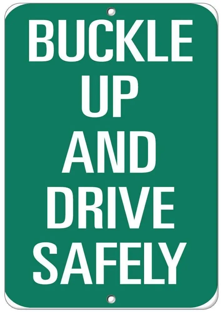 Rustic Post Buckle Up and Drive Safely Traffic Sign Poster Funny Art Decor Vintage Aluminum Retro Metal Tin Sign
Rustic Post Buckle Up and Drive Safely Traffic Sign Poster Funny Art Decor Vintage Aluminum Retro Metal Tin Sign