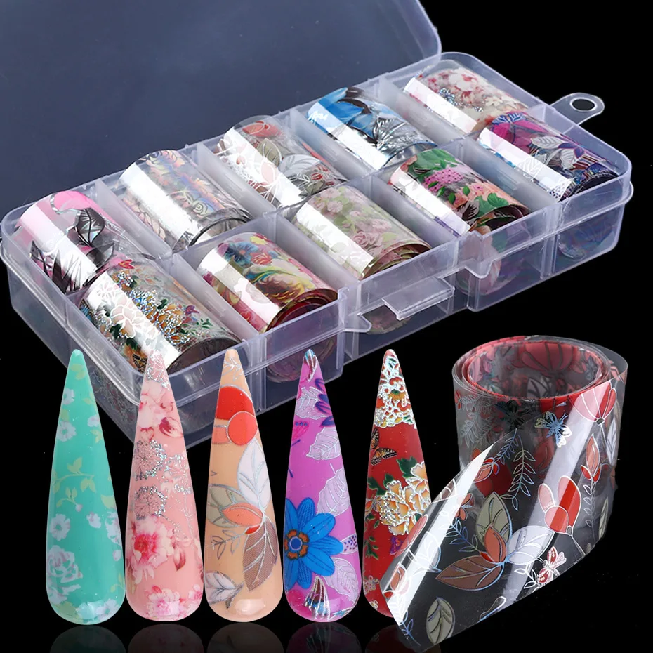 10 Pcs Nail Foil Set 2.5*100cm Metal Solid color nails DIY Nail Art Decorations Floral Floral Color Art Transfer Nail Sticker 
10 Pcs Nail Foil Set 2.5*100cm Metal Solid color nails DIY Nail Art Decorations Floral Floral Color Art Transfer Nail Sticker