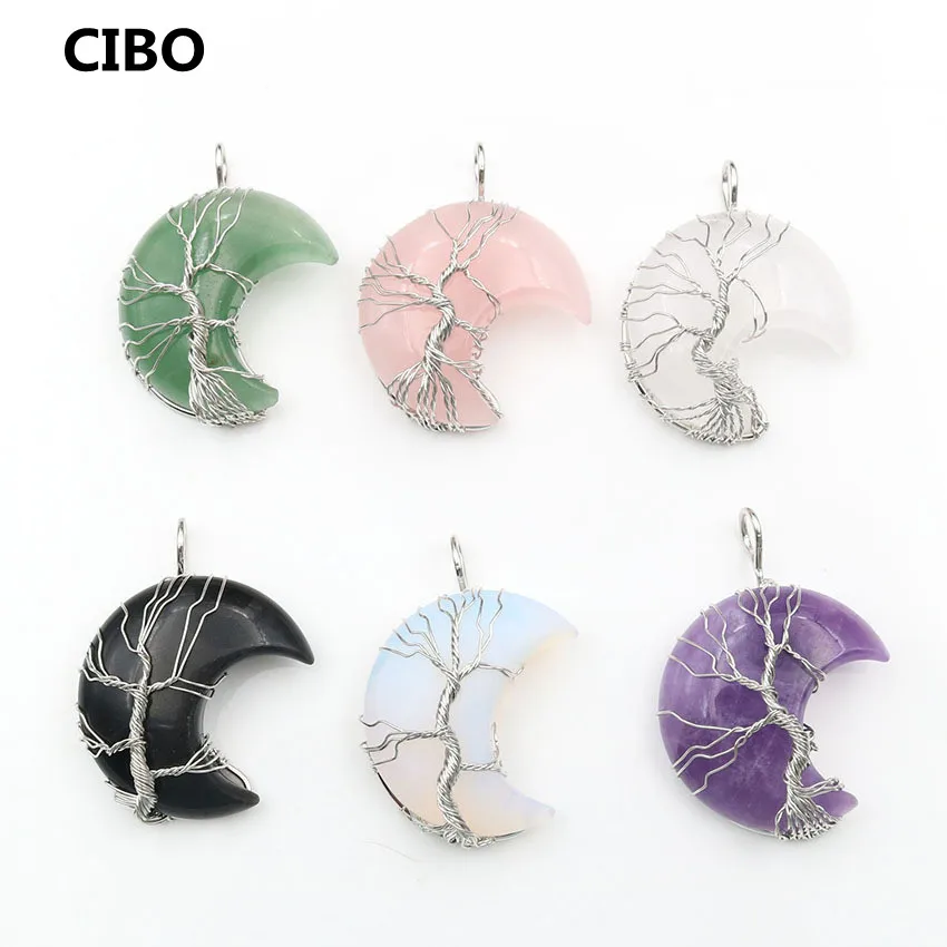 CIBO Natural Crystal Pendant Handmade Necklace Jewelry Moon Natural Tree of Life Jewelry Pendant Necklace Ornament
CIBO Natural Crystal Pendant Handmade Necklace Jewelry Moon Natural Tree of Life Jewelry Pendant Necklace Ornament