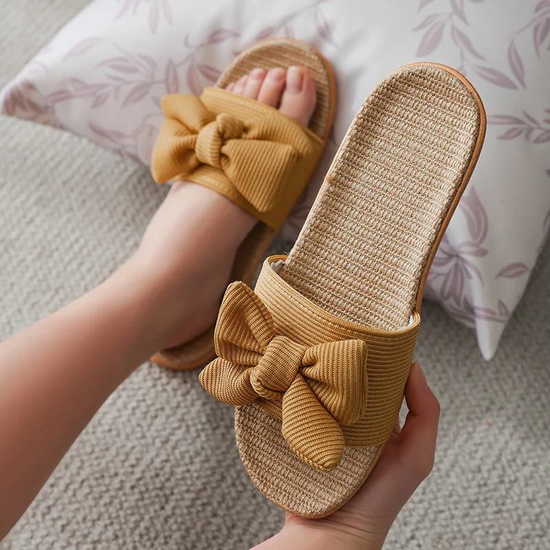 Bowknot household cool linen slippers women summer indoor non-slip resistance couples home slippers shoes womenrt67
Bowknot household cool linen slippers women summer indoor non-slip resistance couples home slippers shoes womenrt67