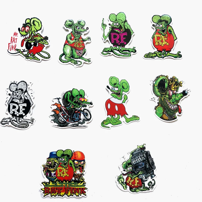10 шт. Tales of the Rat Fink стикер для чемодан скейтборда холодильник мотоцикл наклейка