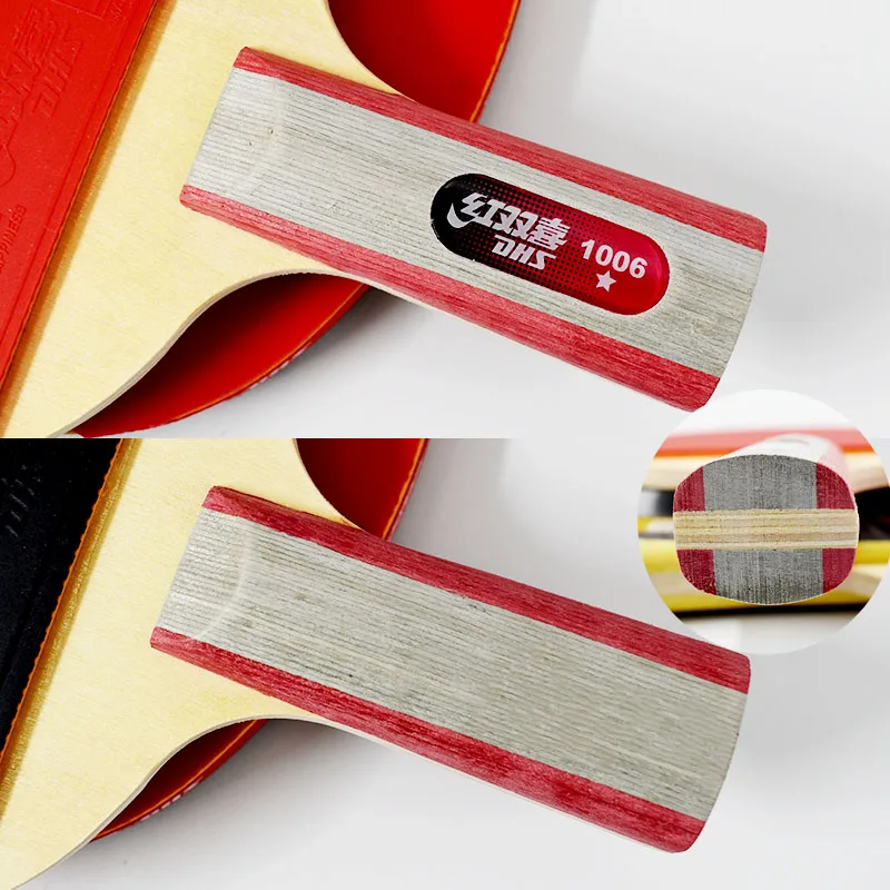 DHS Pimples In Pure Wood Seven-layer Floor Table Tennis Racket Single Straight Shot Horizontal Shot Table Tennis Racket