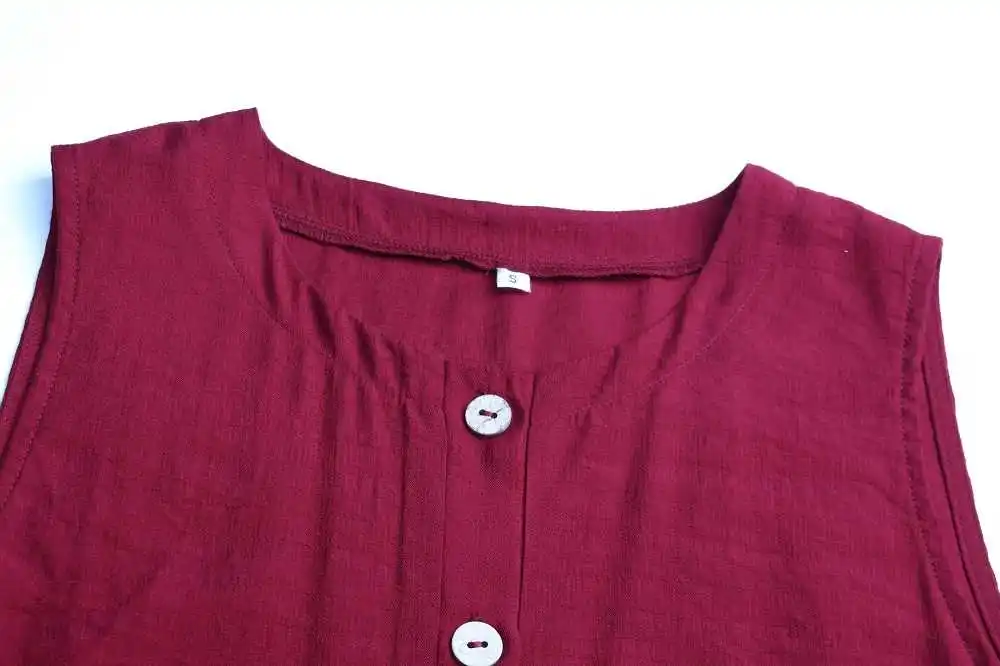 Summer Dress 2021 Casual Solid Sleeveless O-neck Women Dress Beach Style High Waist Buttons Loose Cozy Female A-Line Dress
Summer Dress 2021 Casual Solid Sleeveless O-neck Women Dress Beach Style High Waist Buttons Loose Cozy Female A-Line Dress