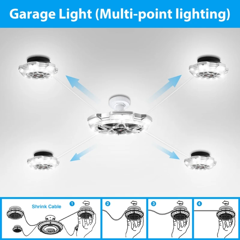 5 Heads Super Bright Garage Light 120W E27 300Led 12000LM 85-265V 2835 LED Workshop Industrial Lamp
5 Heads Super Bright Garage Light 120W E27 300Led 12000LM 85-265V 2835 LED Workshop Industrial Lamp