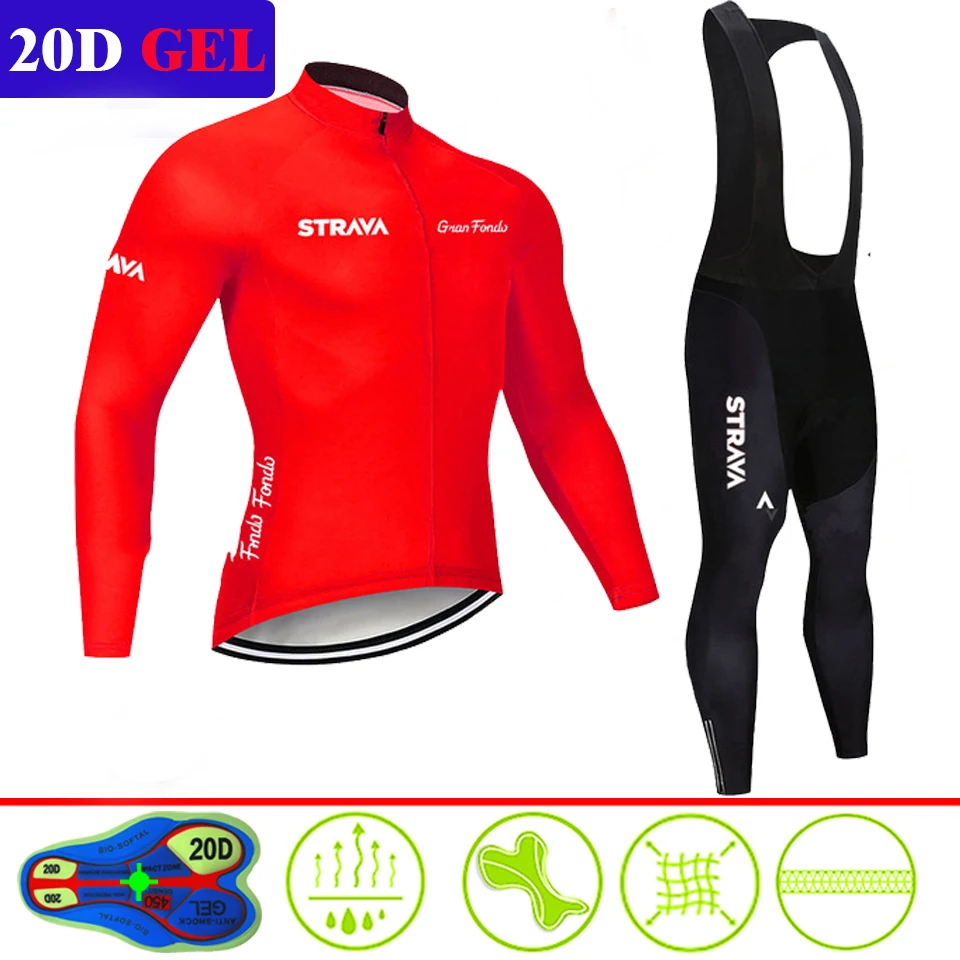2022 STRAVA Team Long Sleeve Cycling Jersey Set Bib Pants Ropa Ciclismo Bicycle Clothing MTB Bike Jersey Uniform Men Clothes 
2022 STRAVA Team Long Sleeve Cycling Jersey Set Bib Pants Ropa Ciclismo Bicycle Clothing MTB Bike Jersey Uniform Men Clothes
