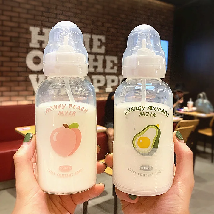 Cute Cartoon Fruit Glass Adult Pacifier Bottle Straw Cup Suitable For Adult Children Christmas New Year Gift Water Bottle
Cute Cartoon Fruit Glass Adult Pacifier Bottle Straw Cup Suitable For Adult Children Christmas New Year Gift Water Bottle