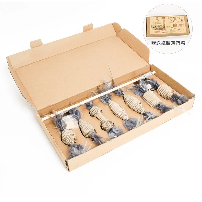 New Corrugated Paper Cat Cat Stick Gift Set Seven-piece Feather Cat Cat Stick Pet Supplies Cat Toy
New Corrugated Paper Cat Cat Stick Gift Set Seven-piece Feather Cat Cat Stick Pet Supplies Cat Toy