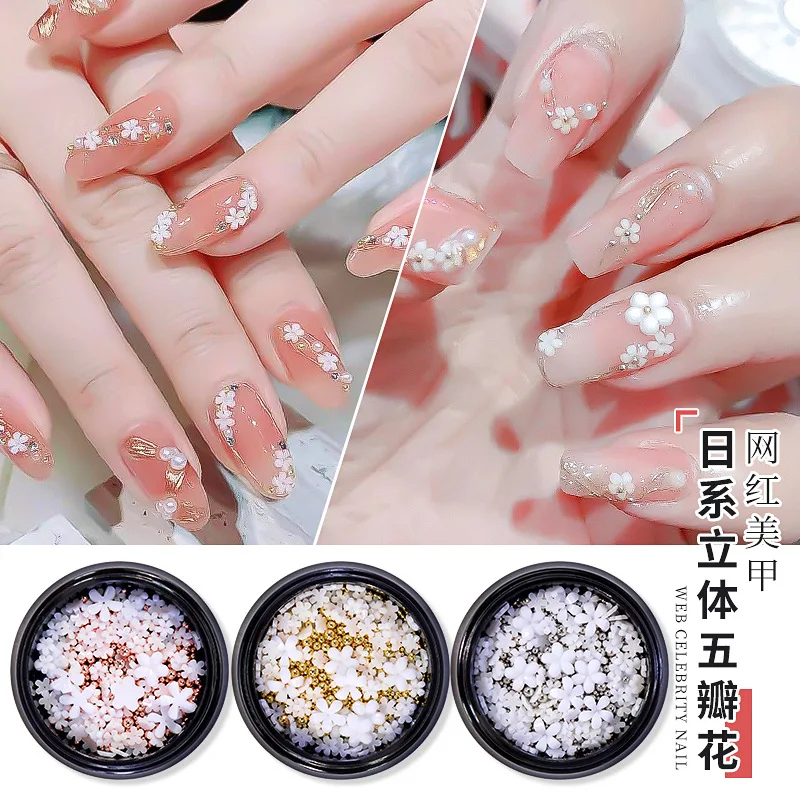 1 Jar 3mm/6mm White Nail Art Flowers Mix Steel Beads 5 Petal Flower with Steel Beads Nail Art Decoration Nail Acrylic Flower RF1
1 Jar 3mm/6mm White Nail Art Flowers Mix Steel Beads 5 Petal Flower with Steel Beads Nail Art Decoration Nail Acrylic Flower RF1