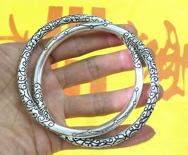 

Taoism, magic weapon, Yin Yang ring, Thai silver, heaven and earth ring bracelet, Taoist supplies, seven star Yin Yang ring