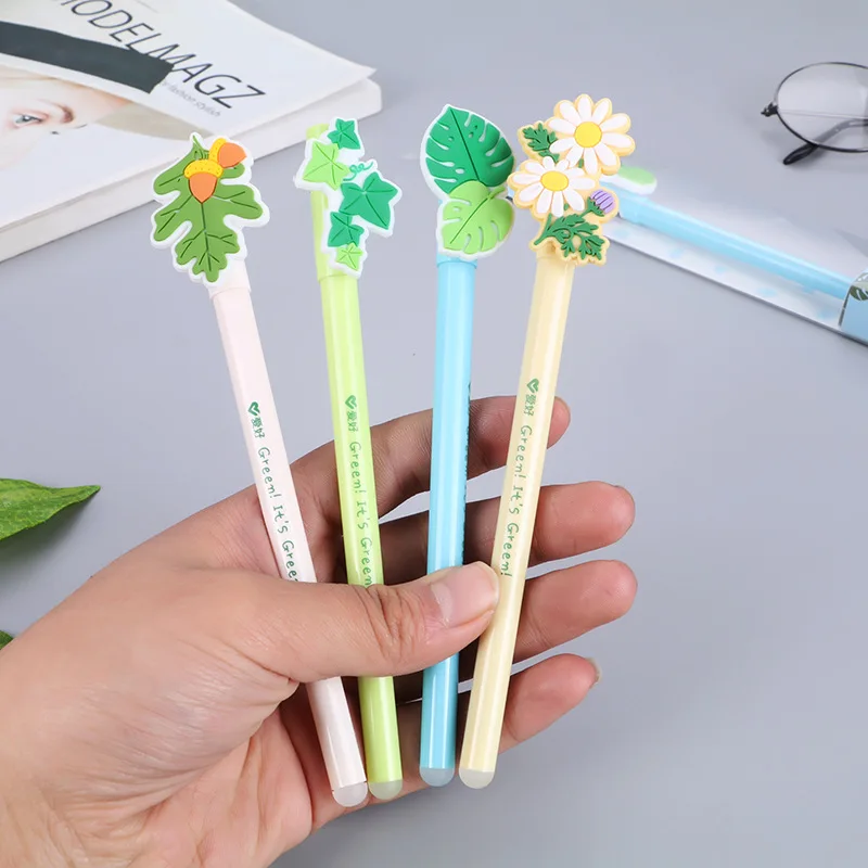 24 pcs/lot Creative Leaves Flower Erasable Gel Pen Cute 0.5mm blue ink Signature Pens Office School Writing Supplies gift
24 pcs/lot Creative Leaves Flower Erasable Gel Pen Cute 0.5mm blue ink Signature Pens Office School Writing Supplies gift