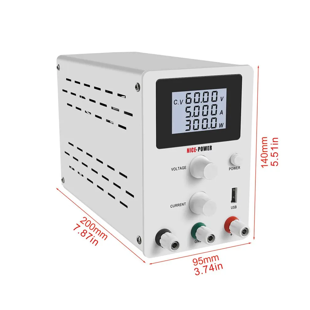 New USB DC Laboratory 60V 5A Regulated Lab Power Supply Adjustable 30V 10A Voltage Regulator Stabilizer Switching Bench Source
New USB DC Laboratory 60V 5A Regulated Lab Power Supply Adjustable 30V 10A Voltage Regulator Stabilizer Switching Bench Source
