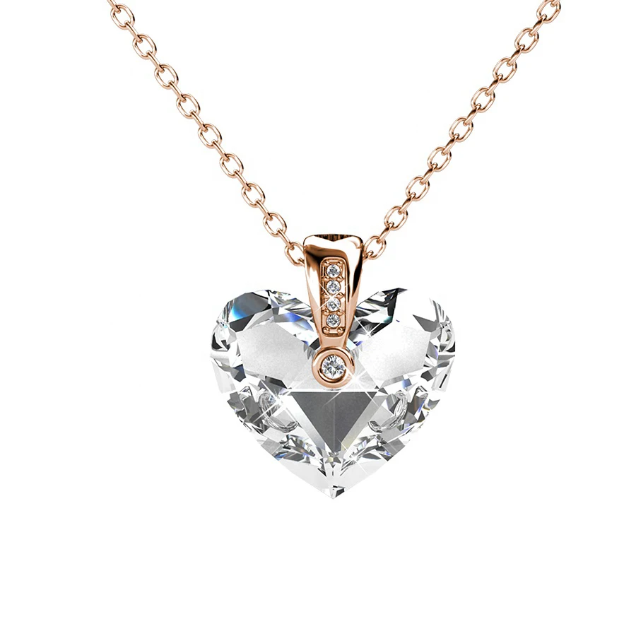 

Truly In Love Heart Pendant Necklace Crystals from Swarovski-Elements Gold Silver Color Big Stone Jewelry for Women Grandma