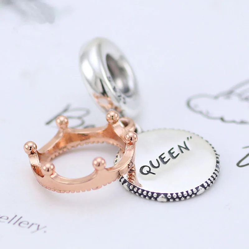Authentic 925 Sterling Silver Charm New Rose Gold Queen And Crown Pendant Fit Pandora Women Bracelet & Necklace Diy Jewelry
Authentic 925 Sterling Silver Charm New Rose Gold Queen And Crown Pendant Fit Pandora Women Bracelet & Necklace Diy Jewelry