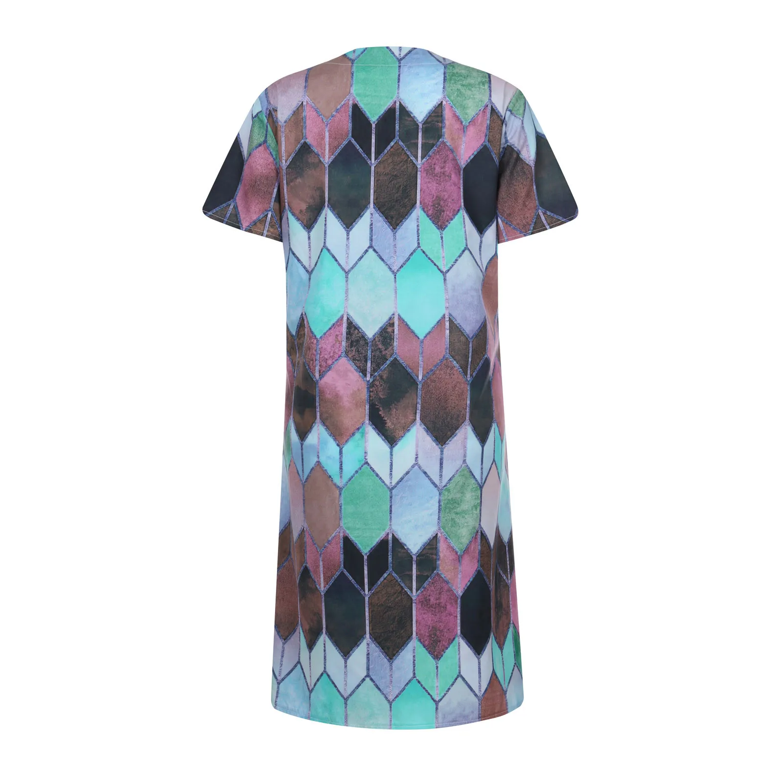 Fashion Women Casual Colorful Diamond Print V-Neck Short Sleeves Short Dress 2021 Summer Dresses For Female Vestidos de mujer A8
Fashion Women Casual Colorful Diamond Print V-Neck Short Sleeves Short Dress 2021 Summer Dresses For Female Vestidos de mujer A8
