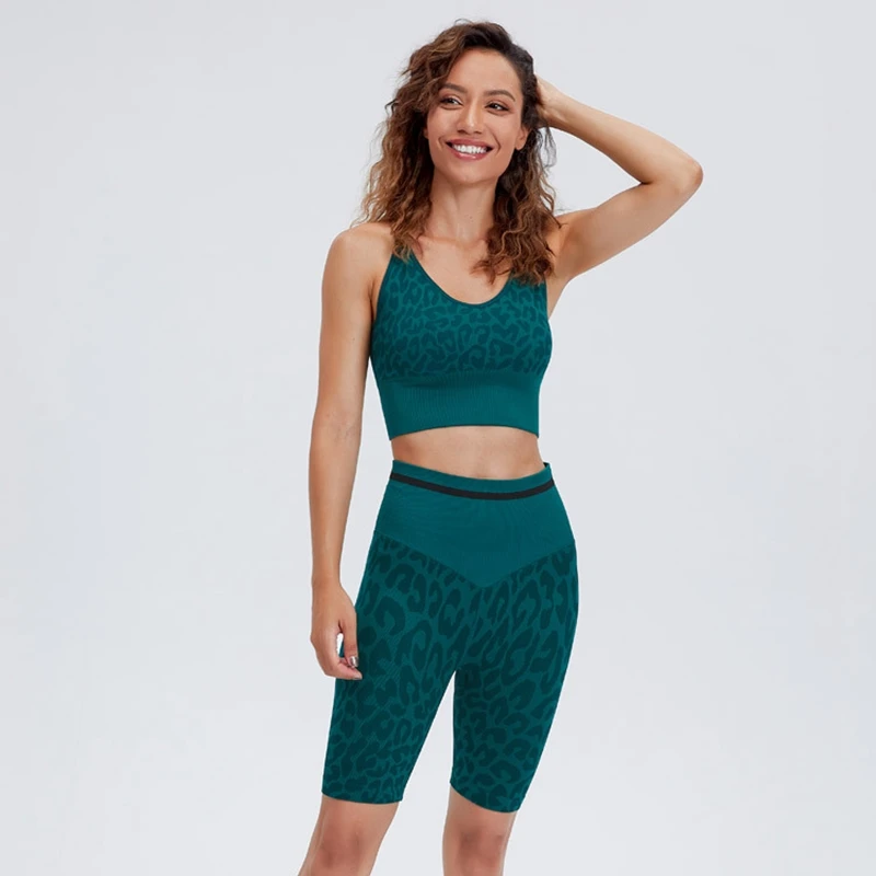 Женская спортивная одежда, леопардовый комплект для йоги, шорты с высокой талией и топ для фитнеса, спортивный костюм из 2 предметов 
Женская спортивная одежда, леопардовый комплект для йоги, шорты с высокой талией и топ для фитнеса, спортивный костюм из 2 предметов