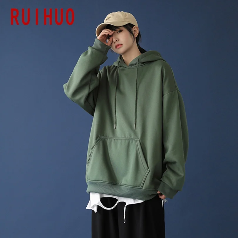 RUIHUO Solid Pullover Hoodie Men Clothing Streetwear Sweatshirt Men Harajuku Man Hoodies Hip Hop Clothes M-5XL 2021 Spring
RUIHUO Solid Pullover Hoodie Men Clothing Streetwear Sweatshirt Men Harajuku Man Hoodies Hip Hop Clothes M-5XL 2021 Spring