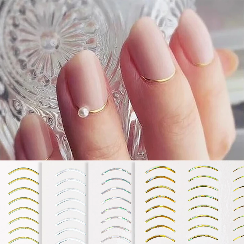 1 Piece Of Gold And Silver Line Stripes 3D Nail Art Stickers Smile Curve Stripes Gel Polish DIY Nail Art Decoration
1 Piece Of Gold And Silver Line Stripes 3D Nail Art Stickers Smile Curve Stripes Gel Polish DIY Nail Art Decoration