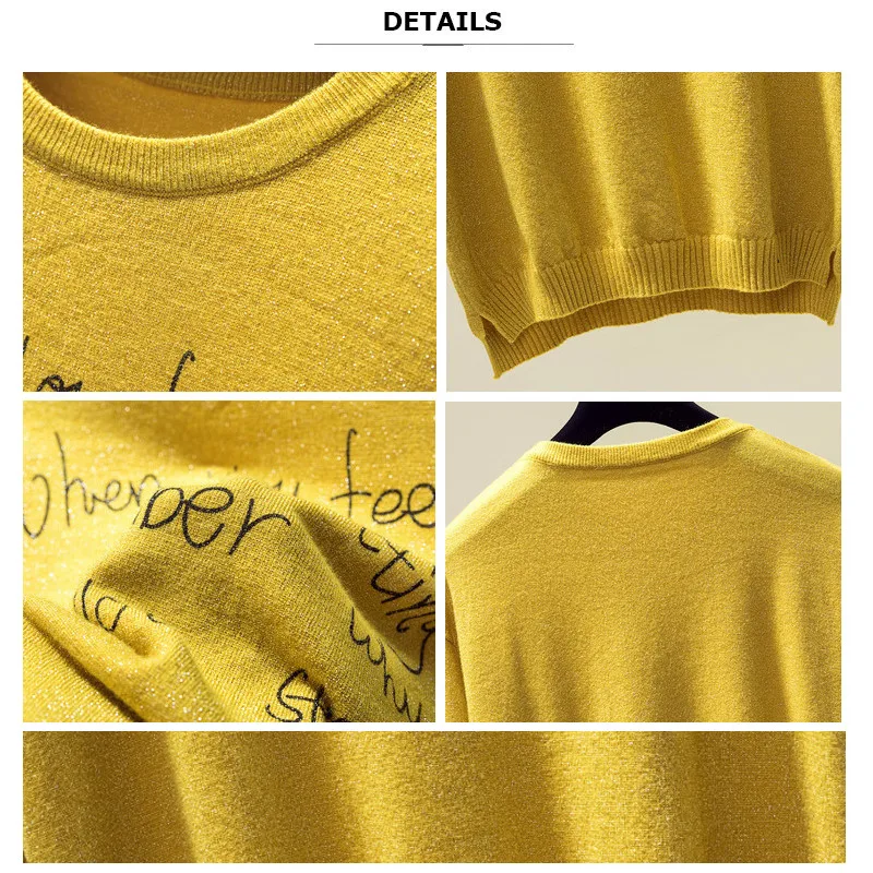 Women Loose O Neck Soft Tunic Top Casual Pullovers Knit Long Sleeve Cashmere Sweater Female Autumn Letter Print Sweater
Women Loose O Neck Soft Tunic Top Casual Pullovers Knit Long Sleeve Cashmere Sweater Female Autumn Letter Print Sweater
