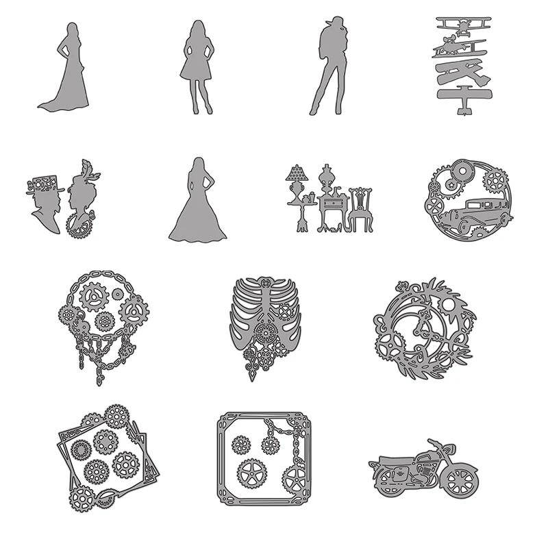 Time Gear Woman Plane Motorcycle Metal Cutting Dies for Diy Scrapbooking Album Paper Cards Decorative Crafts Embossing Die Cuts 
Time Gear Woman Plane Motorcycle Metal Cutting Dies for Diy Scrapbooking Album Paper Cards Decorative Crafts Embossing Die Cuts