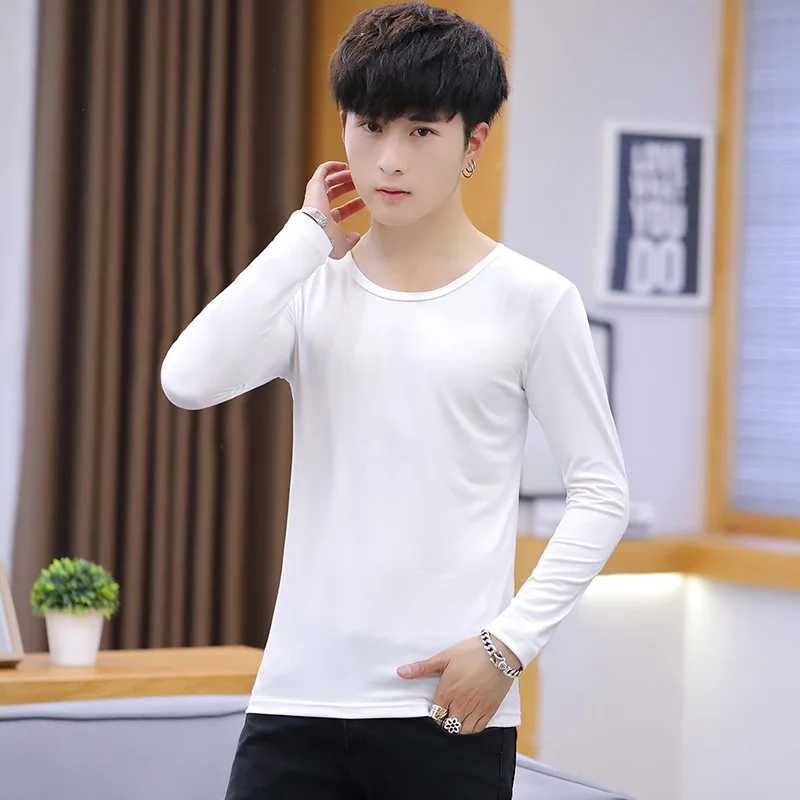 T Shirt White Long-sleeved T-shirt Men's Wild Men's T-season Men's Bottoming Shirt White Round Neck T-shirt O-Neck Casual Tees
T Shirt White Long-sleeved T-shirt Men's Wild Men's T-season Men's Bottoming Shirt White Round Neck T-shirt O-Neck Casual Tees