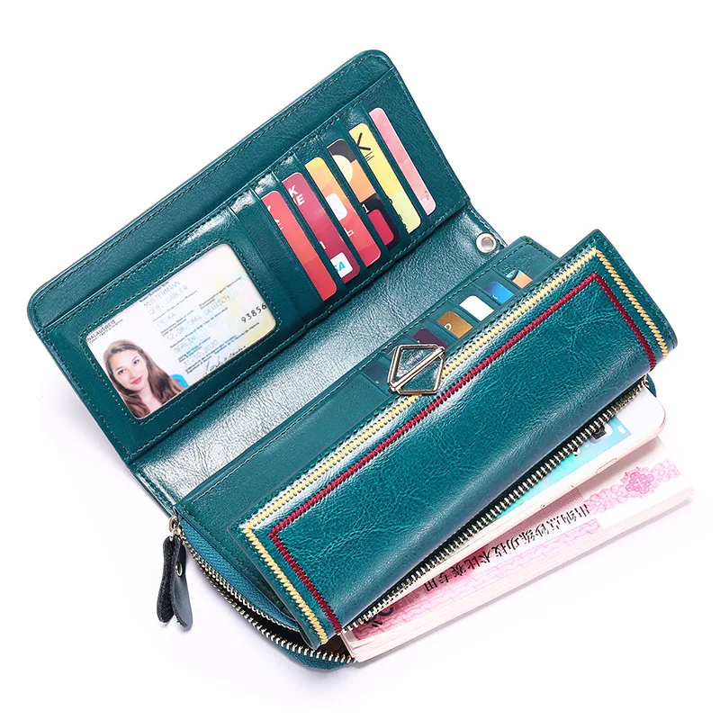 RFID Blocking Women Clutch Cowhide Leather Wallet Female Long Wallet Women Zipper Purse Strap Money Bag Purse For Phone Wallets
RFID Blocking Women Clutch Cowhide Leather Wallet Female Long Wallet Women Zipper Purse Strap Money Bag Purse For Phone Wallets