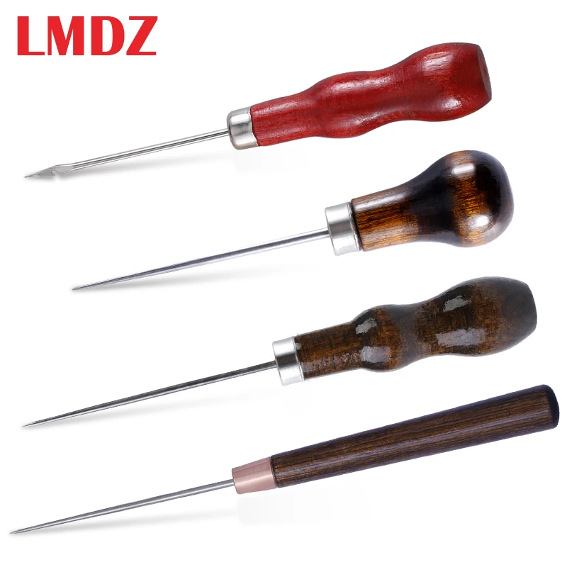 LMDZ 4PCS Wooden Handle Sewing Awl Scratch Awl Tool Pin Punching for Leather Pouch Hole DIY Handmade Stitcher Shoe Repair Tool
LMDZ 4PCS Wooden Handle Sewing Awl Scratch Awl Tool Pin Punching for Leather Pouch Hole DIY Handmade Stitcher Shoe Repair Tool