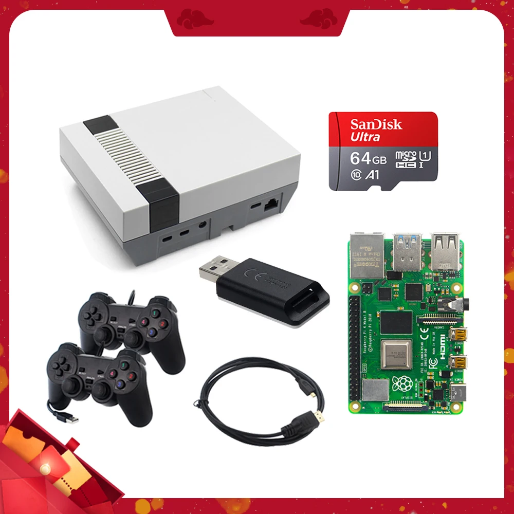 KIITO R6 Raspberry Pi 4 Model B Game Kit 2/4/8GB + Wireless/Wired Gamepads + 64G SD Card + Nespi 4 Case + Video Cable
KIITO R6 Raspberry Pi 4 Model B Game Kit 2/4/8GB + Wireless/Wired Gamepads + 64G SD Card + Nespi 4 Case + Video Cable