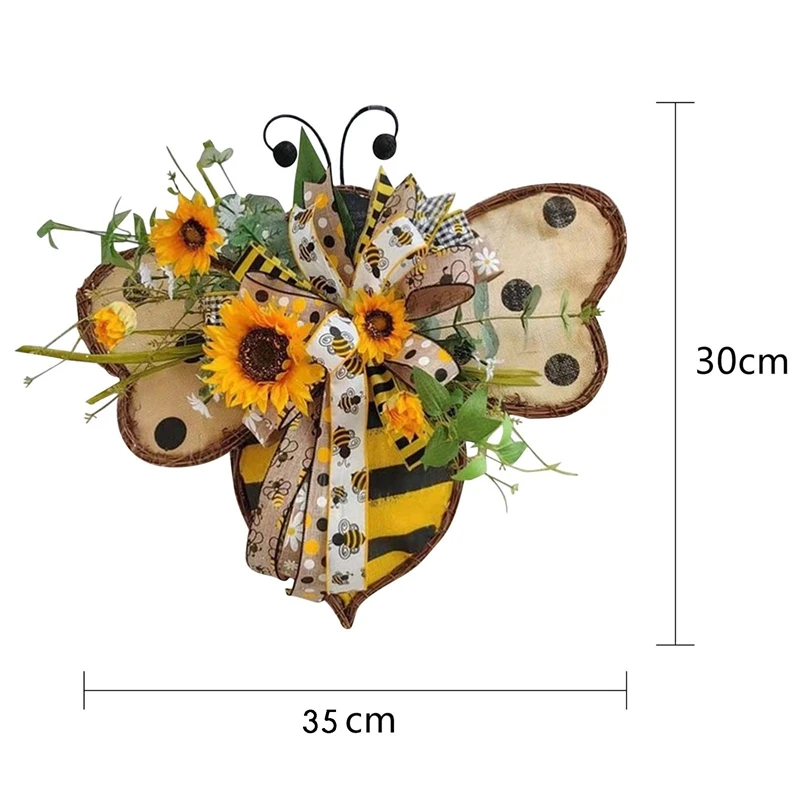 Artificial Sunflower Bees Wreath Spring Wreath with Yellow Sunflower and Green Leaves Front Door Wreaths Home Decoration
Artificial Sunflower Bees Wreath Spring Wreath with Yellow Sunflower and Green Leaves Front Door Wreaths Home Decoration