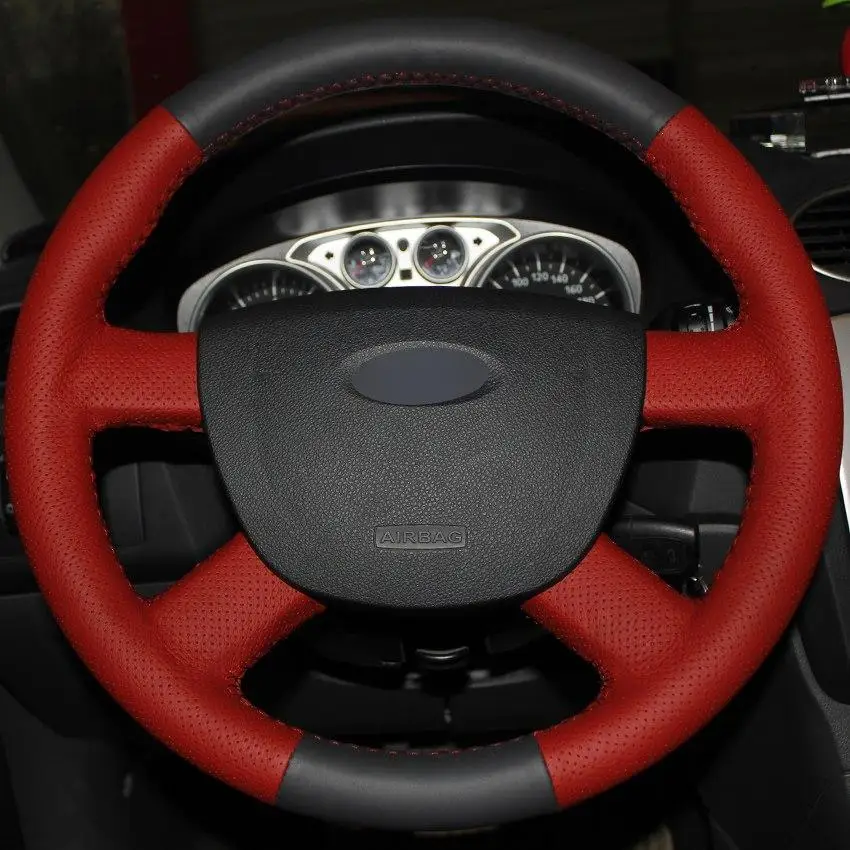 HOT SALE DIY Red Black Genuine Leather Car Steering Wheel Cover for Ford Focus 2 2005-2011 New Pattern
HOT SALE DIY Red Black Genuine Leather Car Steering Wheel Cover for Ford Focus 2 2005-2011 New Pattern