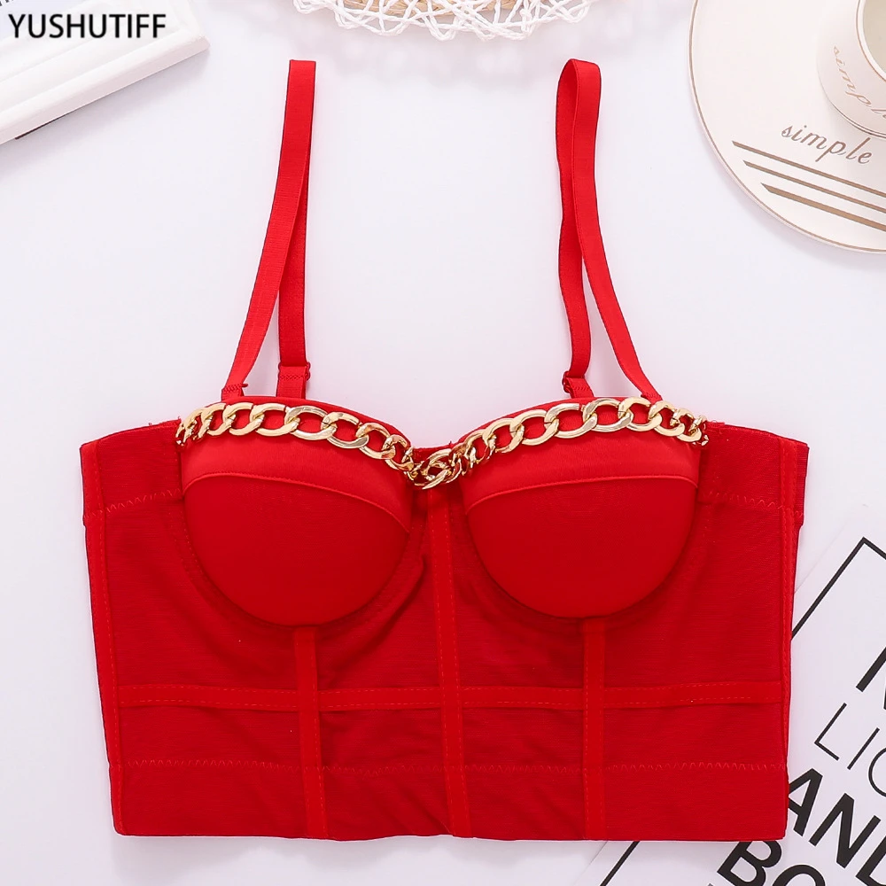 2021 Chain Sexy See Through Female Crop Top With Built In Bra Summer Nightclub Women Harajuku Backless Camis Push Up Bralette
2021 Chain Sexy See Through Female Crop Top With Built In Bra Summer Nightclub Women Harajuku Backless Camis Push Up Bralette