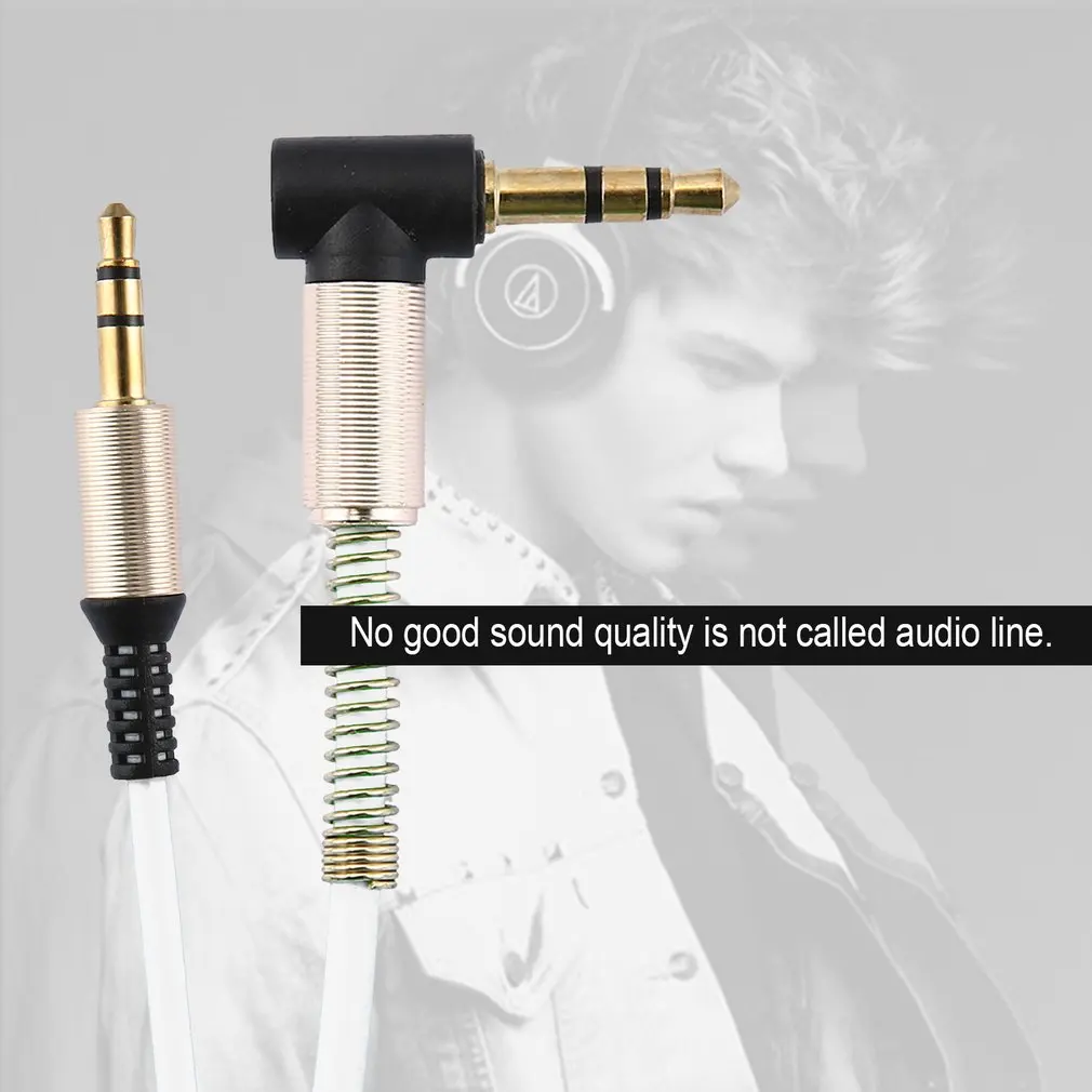 3.5 mm Jack 1M AUX Audio Cable Male to Gold Plug line Cord Spring For Phone Car Speaker Headphone | Электроника