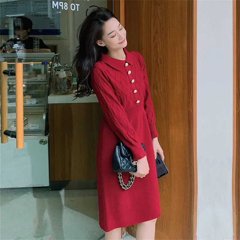 Autumn And Winter New Knitted Dress Female Korean Version Of The High Waist A Line Slimming Mid Length Sweater Female Skirt C381
Autumn And Winter New Knitted Dress Female Korean Version Of The High Waist A Line Slimming Mid Length Sweater Female Skirt C381