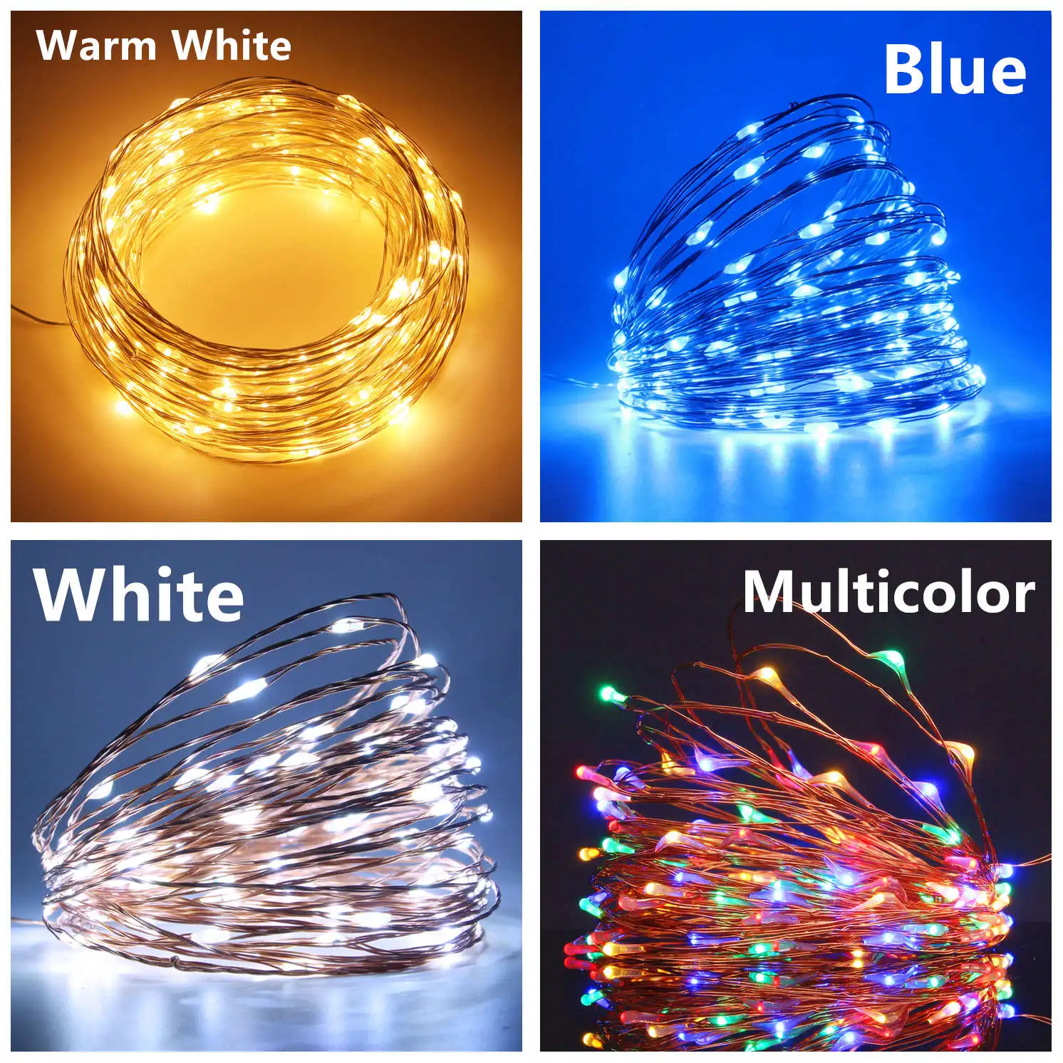 Outdoor Solar Lamp USB LED String Garland Light Fairy Copper Wire Waterproof Christmas Tree Wedding Party Decoration 5m 10m 20m | Лампы и