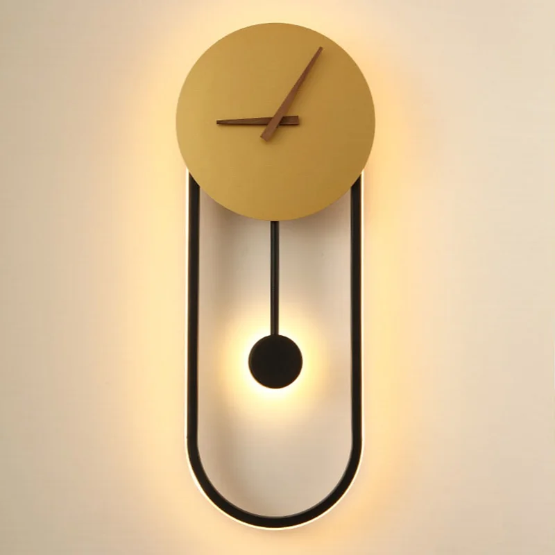 The New Led Wall Lamp With Clock Nordic Luxury Simple Modern For Hotel Bedside Living Room Light Fixture Black Gold Wall Lamps 
The New Led Wall Lamp With Clock Nordic Luxury Simple Modern For Hotel Bedside Living Room Light Fixture Black Gold Wall Lamps