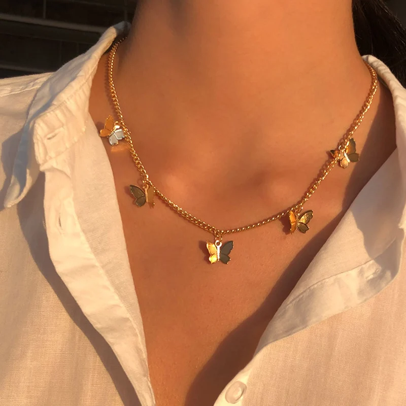Gold Chain Butterfly Pendant Choker Necklace Women Statement Collares Bohemian Beach Jewelry Gift Collier Cheap
Gold Chain Butterfly Pendant Choker Necklace Women Statement Collares Bohemian Beach Jewelry Gift Collier Cheap