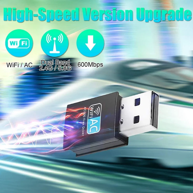 USB WiFi Adapter 600 Mbps 5.8GHz/2.4GHz Dual Band Mini Wireless Adapter, Network WiFi Dongle for PC , Mac OS and Linux
USB WiFi Adapter 600 Mbps 5.8GHz/2.4GHz Dual Band Mini Wireless Adapter, Network WiFi Dongle for PC , Mac OS and Linux