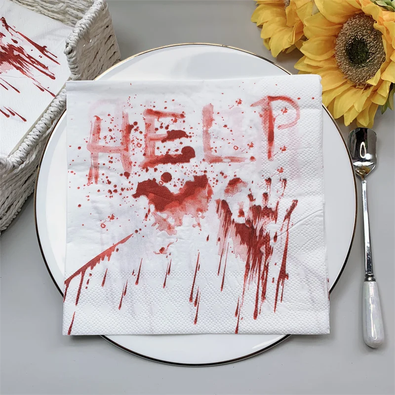 2021 New 20Pcs/Pack Halloween Frightening Blood Decoupage Paper Napkins HELP Paper Tissues for Halloween Party Table Decor J
2021 New 20Pcs/Pack Halloween Frightening Blood Decoupage Paper Napkins HELP Paper Tissues for Halloween Party Table Decor J
