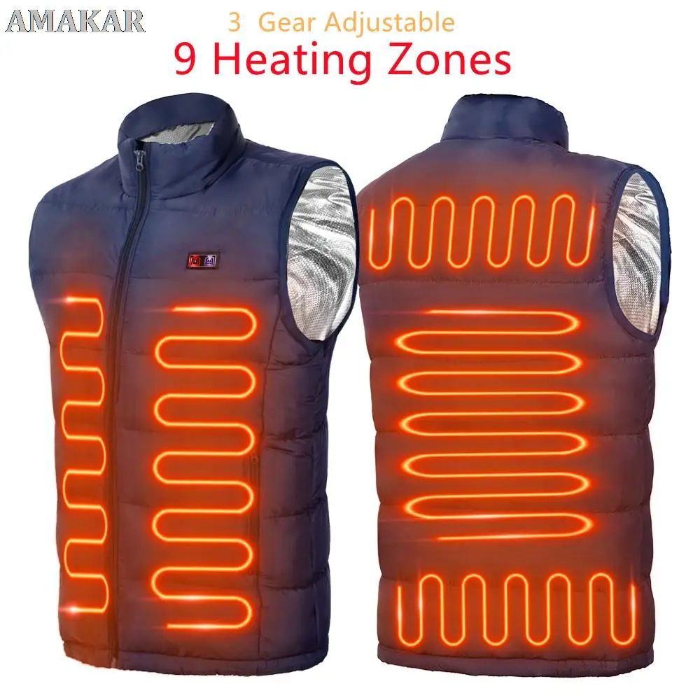 New 9 Places Heated Vest Men Women Usb Heated Jacket Heating Thermal Clothing Hunting Winter Fashion Heat Jacket Black 5XL 6XL
New 9 Places Heated Vest Men Women Usb Heated Jacket Heating Thermal Clothing Hunting Winter Fashion Heat Jacket Black 5XL 6XL