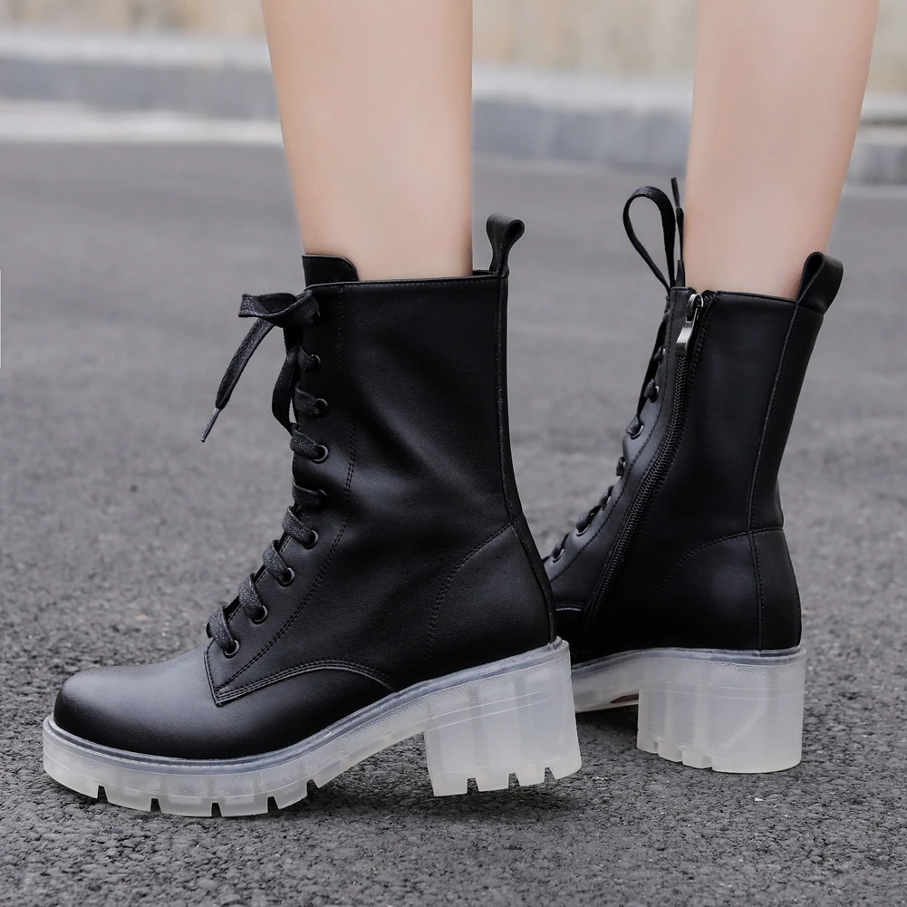 Sarairis 2020 Fashion New Crystal Transparent Platform Boots Woman Shoes Genuine Leather Lace-up Side Zipper Boots Female
Sarairis 2020 Fashion New Crystal Transparent Platform Boots Woman Shoes Genuine Leather Lace-up Side Zipper Boots Female