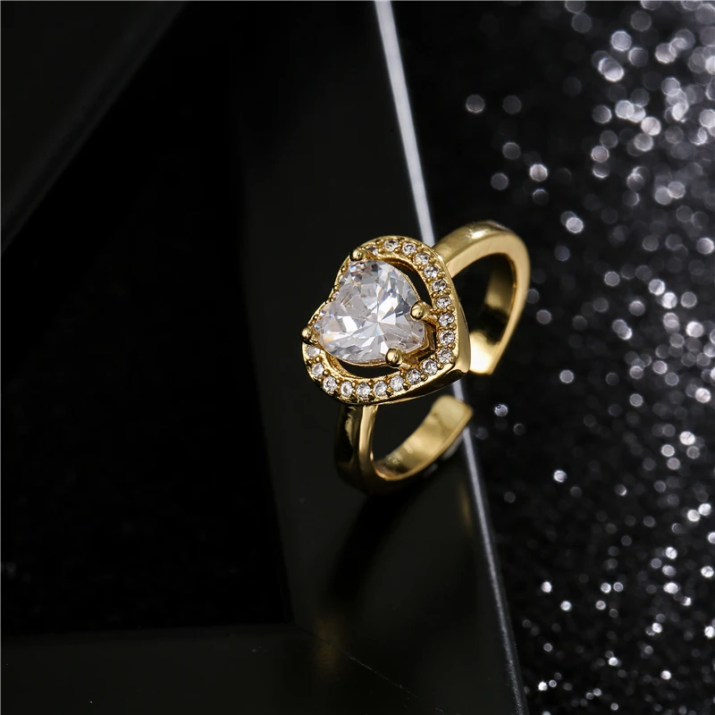 2021 New Arrival Gold Color Copper Jewelry Luxury Heart Shape Crystal CZ Wedding Ring For Women Adjustable Engagement Gift
2021 New Arrival Gold Color Copper Jewelry Luxury Heart Shape Crystal CZ Wedding Ring For Women Adjustable Engagement Gift