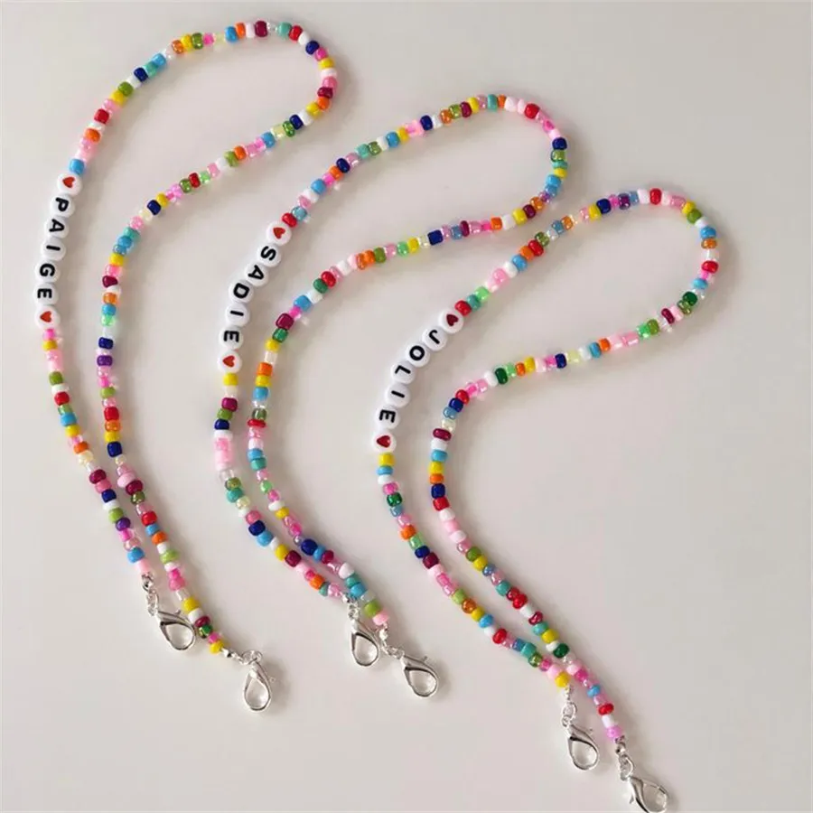 2021 Personalized 3-pieces Mask Chain Acrylic Letter Beaded Glasses Chain Contracted Women's Party Mask Tether Bracket Wholesale
2021 Personalized 3-pieces Mask Chain Acrylic Letter Beaded Glasses Chain Contracted Women's Party Mask Tether Bracket Wholesale
