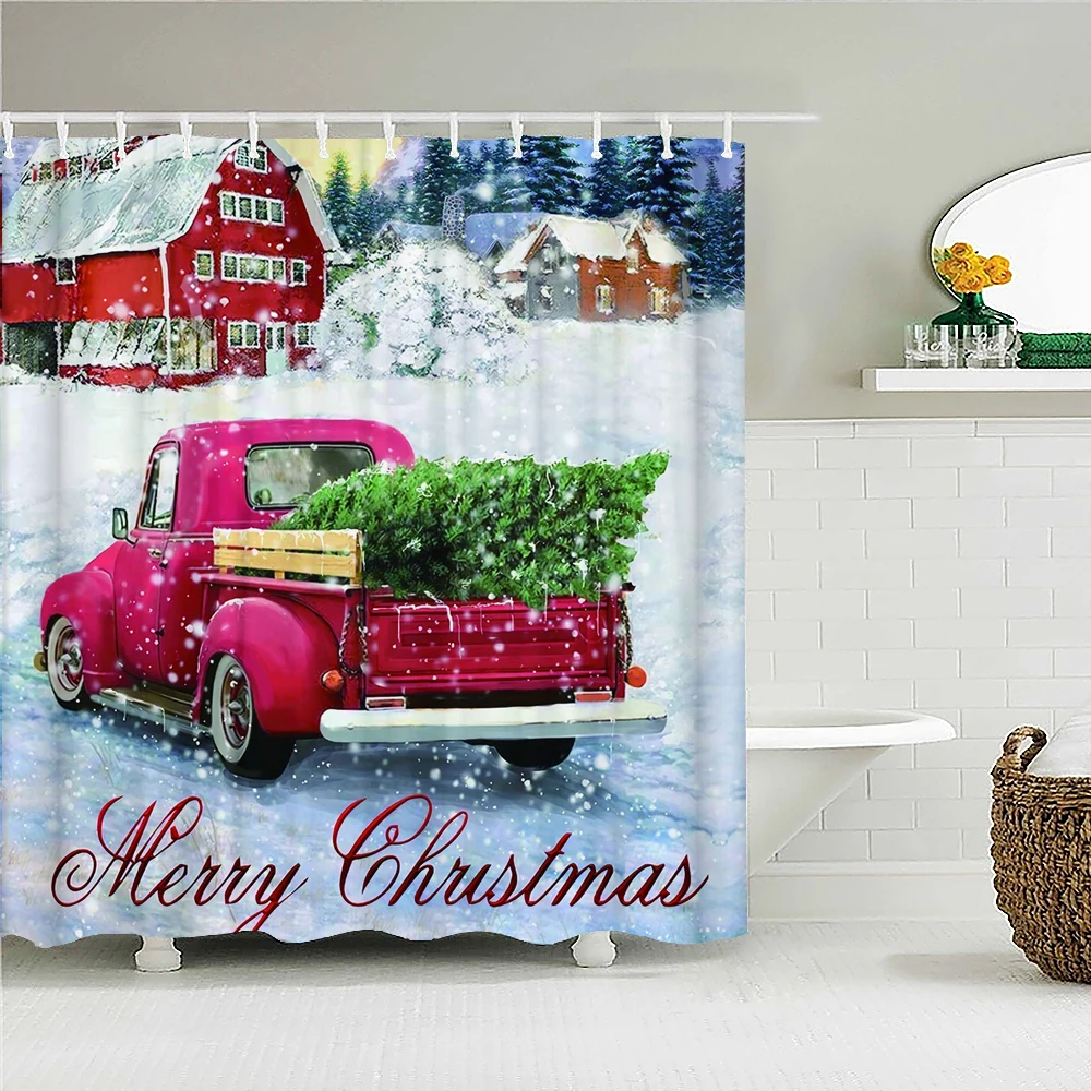Merry Christmas Fabric Shower Curtain with Hook Christmas Tree Xmas Bath Curtains Bathroom Decoration Waterproof Screen
Merry Christmas Fabric Shower Curtain with Hook Christmas Tree Xmas Bath Curtains Bathroom Decoration Waterproof Screen