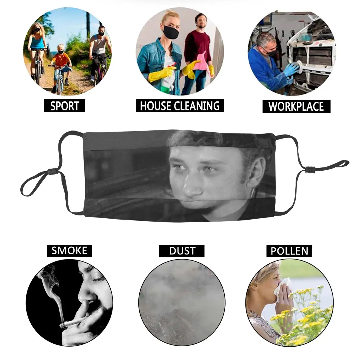 Johnny Hallyday Young Adult Reusable Mouth Face Mask French Rock Singer Anti Haze Dustproof Protection Cover Respirator
Johnny Hallyday Young Adult Reusable Mouth Face Mask French Rock Singer Anti Haze Dustproof Protection Cover Respirator