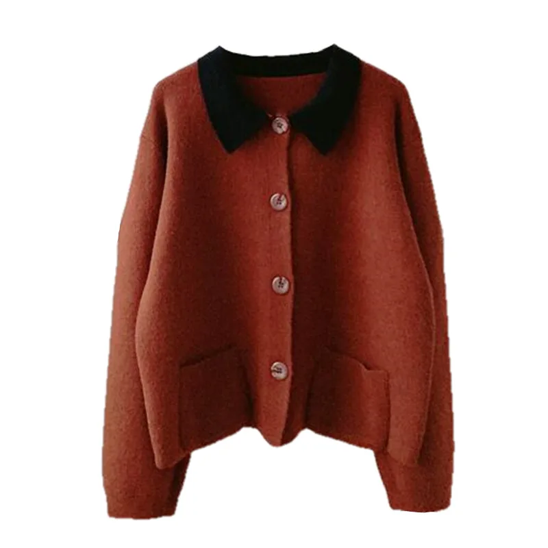 VANOVICH Turn-down Collar Sweater Small Jacket Women 2022 Autumn Winter New Solid Color Loose Knitted Cardigan Top
VANOVICH Turn-down Collar Sweater Small Jacket Women 2022 Autumn Winter New Solid Color Loose Knitted Cardigan Top