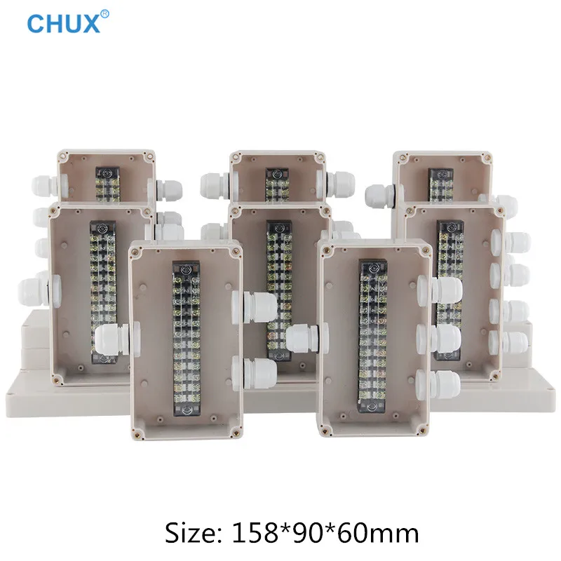 Waterproof Electrical Outdoor Junction Box with terminal 158*90*60mm Sealed Switch Plastic Enclosure Case Electrical Box
Waterproof Electrical Outdoor Junction Box with terminal 158*90*60mm Sealed Switch Plastic Enclosure Case Electrical Box