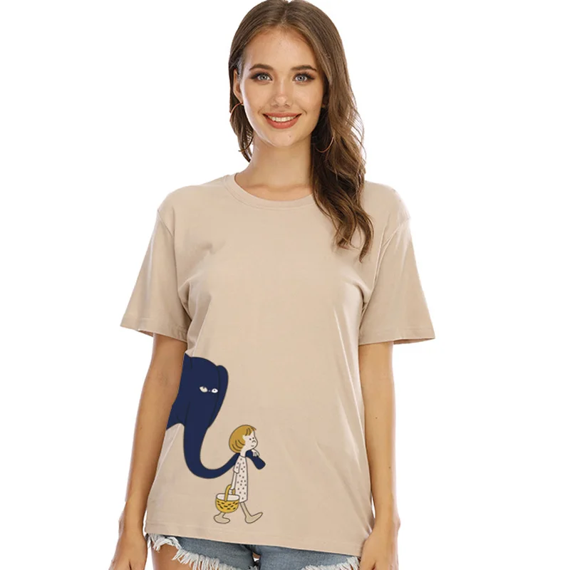 The Child Led The Elephant Cartoon Graphic Funny T-shirt Female Fashion Tops 100% Cotton Soft Tee Women Clothing Mujer Camisetas
The Child Led The Elephant Cartoon Graphic Funny T-shirt Female Fashion Tops 100% Cotton Soft Tee Women Clothing Mujer Camisetas