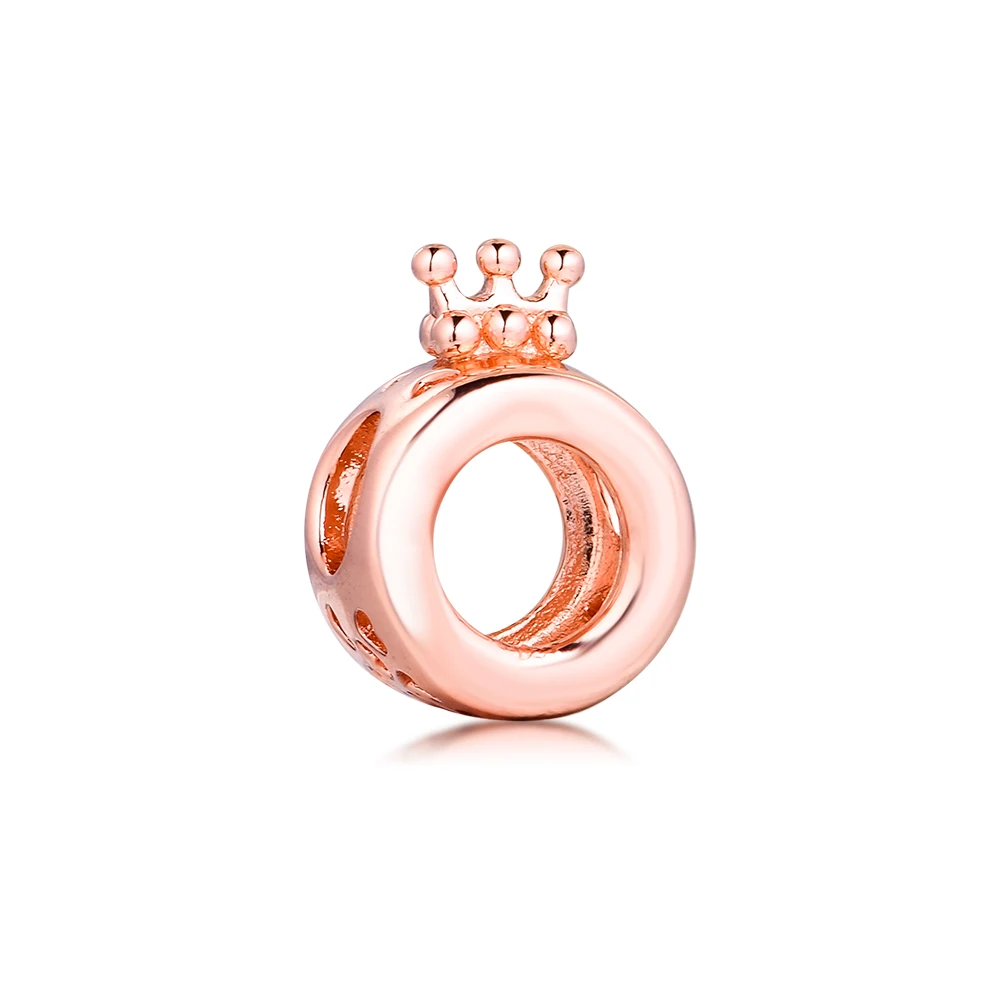 Женский браслет с подвесками в виде короны и логотипа из розового золота 2020 |